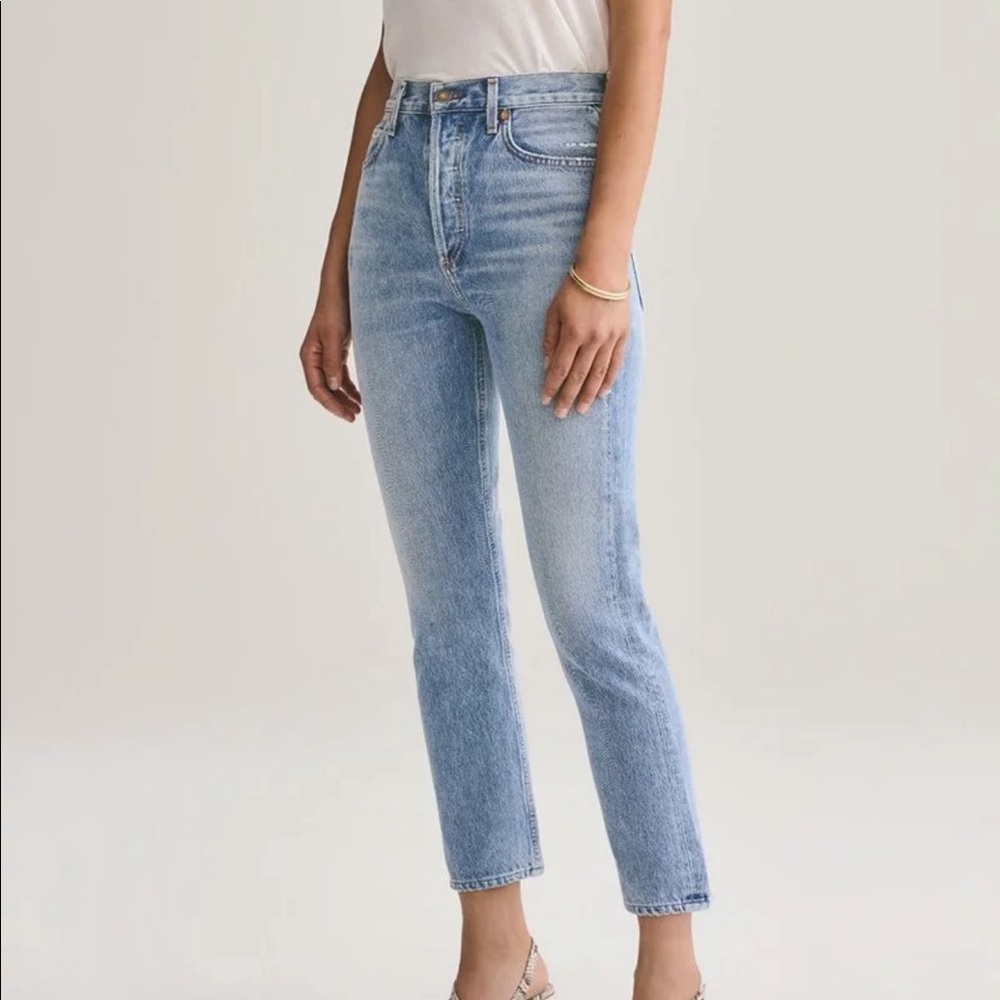 AGOLDE riley high rise straight crop jeans